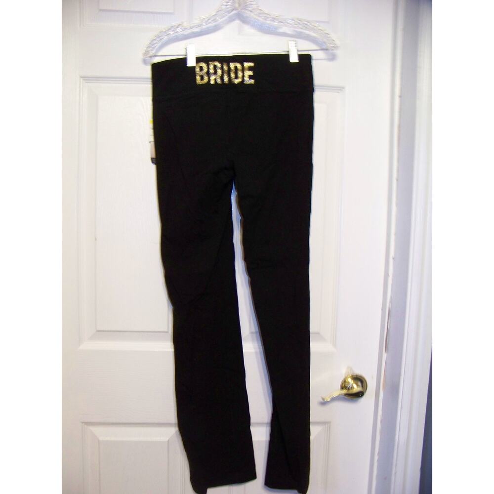 IDEOLOGY Women's Black & Gold Bride Straight Leg Leggings Size Medium Pants